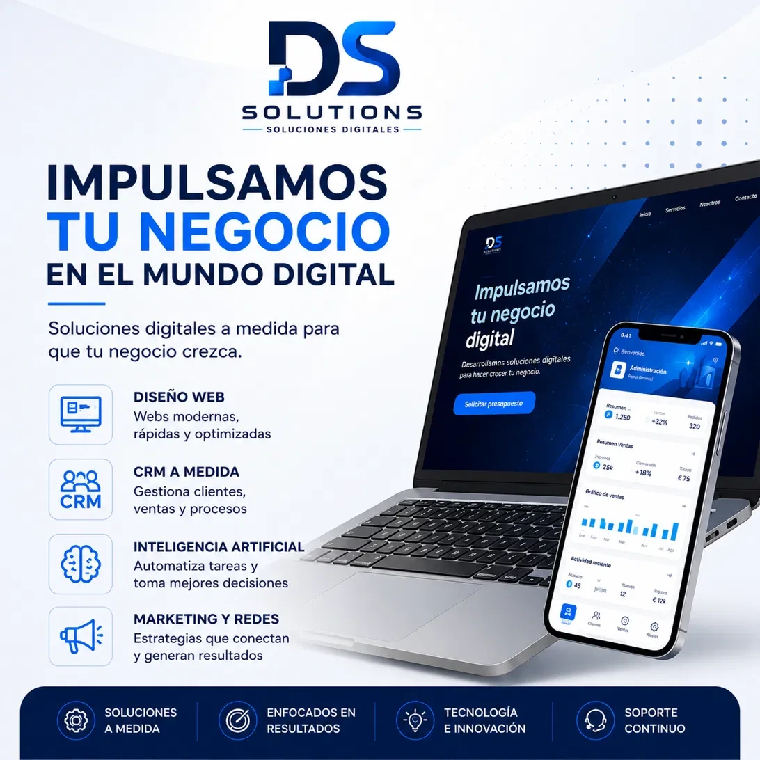 DS Solutions — diseño web, CRM a medida, inteligencia artificial y marketing digital