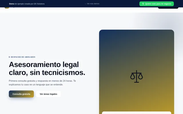 Captura de la demo abogados