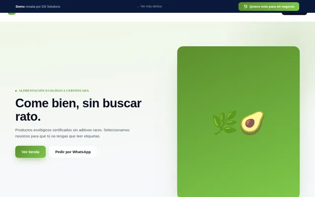 Captura de la demo ecotienda