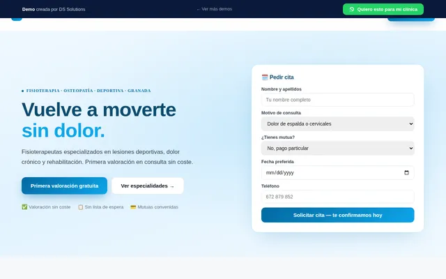 Captura de la demo fisioterapia