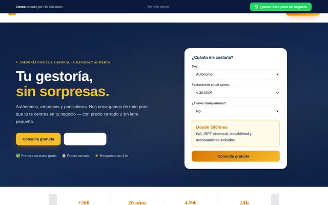 Captura de la demo gestoria