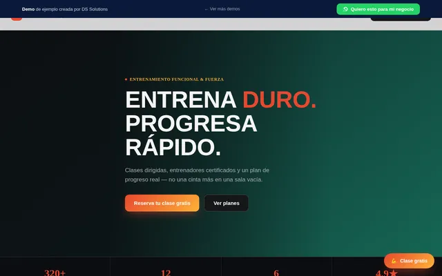 Captura de la demo gimnasio