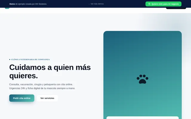 Captura de la demo veterinaria